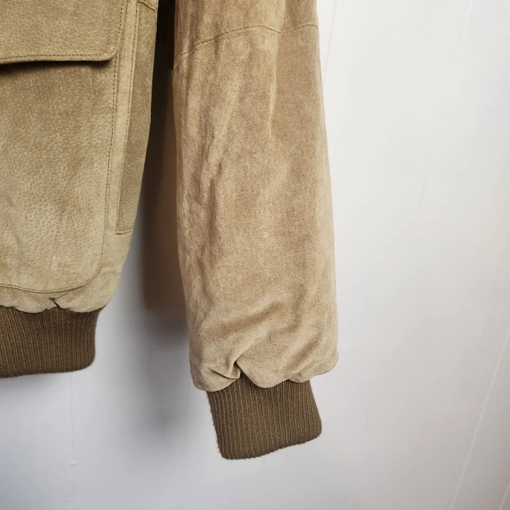 Vintage Mens Suede Leather Jacket 90s 1990s Brown Western Cosplay Grunge Small - Picture 4 of 13